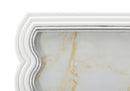 Cornice Curty 25,2x1,7x30,3 cm in Resina e Vetro Bianco e Argento      
