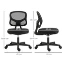 Sedia Poltrona Operativa da Ufficio 45x45x78-88 cm in Nylon e Rete Nera