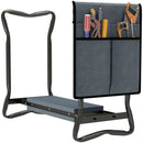 Sedia Inginocchiatoio 2 in 1 con Borsa Portaoggetti 58x28x49 cm e Cuscino in Acciaio e EVA Grigio e Nero      