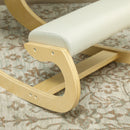Sedia Inginocchiatoio con Movimento a Dondolo  55x85x55 cm in Tessuto Effetto Lino e Legno di Betulla Crema 