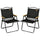 Set 2 Sedie per Esterni 54x59x78 cm Seduta in Tessuto Oxford e Acciaio  Nero