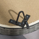 Cuccia per Cani e Gatti Rialzata Ø60x32 cm in Rattan Grigio Scuro