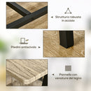 Tavolo Bar con Portabottiglie 120x60x91 cm in Truciolato e Acciaio Nero