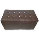 Baule Cassapanca Pouf Contenitore in Similpelle e Cristalli Renier Marrone