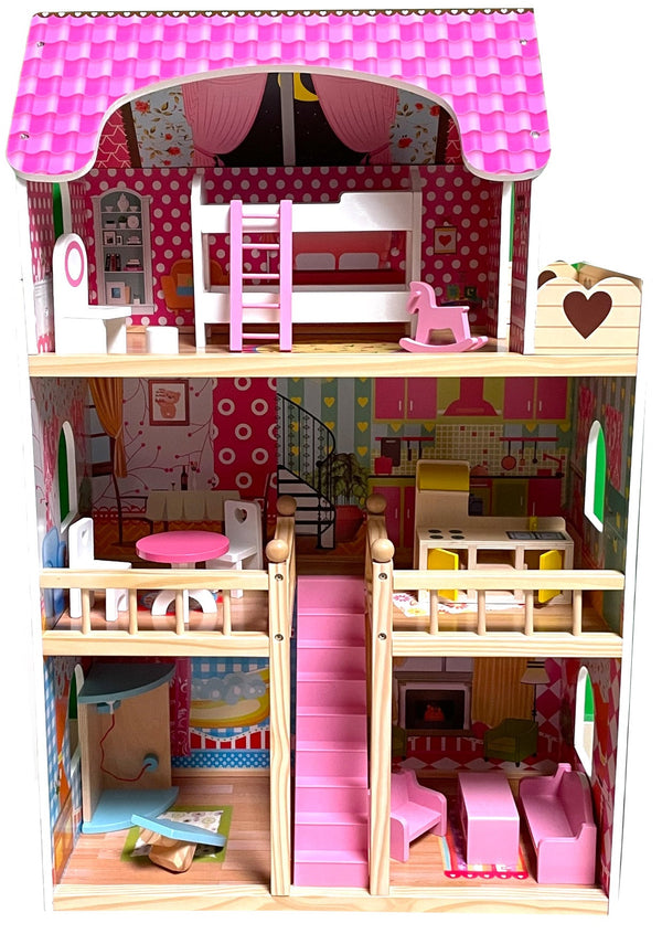 Casa delle Bambole 3 Piani 59x33x90 cm in Legno acquista