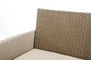 Set Salotto da Giardino Divano Tavolo e 2 Poltrone in Polyrattan Tortora Ecrù Bertozzi Caprera