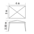 Gazebo da Giardino Struttura in Metallo Telo in Polietilene Bertozzi - 2x3 m