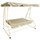 Dondolo 3 Posti da Giardino 230x120x170 cm in Acciaio e Poliestere Bertozzi Positano Beige