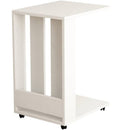 Tavolino Ausiliario da Soggiorno 45x37,5x60 cm con Ruote Affiancabile al Divano in Legno Bianco Tortora Bianco Antico     