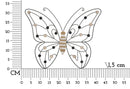 Pannello Legno Butterfly 39,5x1,5x33,5 cm in Ferro e MDF Marrone e Nero      