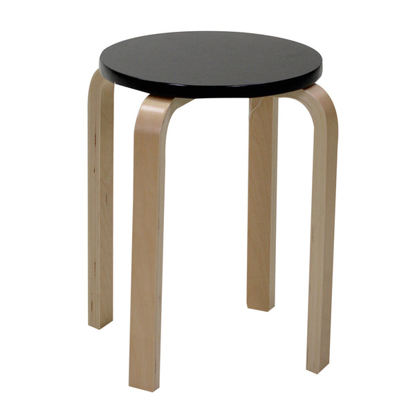 Sgabello Tondo in Legno Ø32x45cm Small Nero prezzo