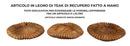 Svuotatasche Geris Ø29x7 cm in Teak Riciclato      