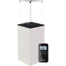 Stufa a Gas da Esterno 154,70x48,2x48,2cm Flig Gastonia Bianco Lucido con Telecomando e Vetri
