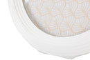Cornice Ovally 25x2x30 cm in Resina e Vetro Bianco      