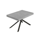 Tavolo Allungabile 120-224x90x74 cm Niket Cemento Gambe Antracite