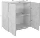 Credenza 2 Ante Battenti 81,2x44,2x86 cm Ping Cemento Bronx