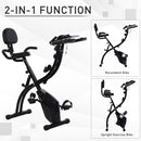 Cyclette da Spinning Pieghevole 51x97x115 cm con Bande Elastiche in Acciaio  Nera