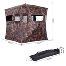 Tenda Stealth Camo per Caccia e Fotografia 2 Persone 4 Finestre Ottima Visibilità Tessuto Oxford 145x145x165 cm 