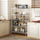 Scaffale da Cucina a 5 Livelli Regolabili 91x40x139 cm in Acciaio Inox Argento   