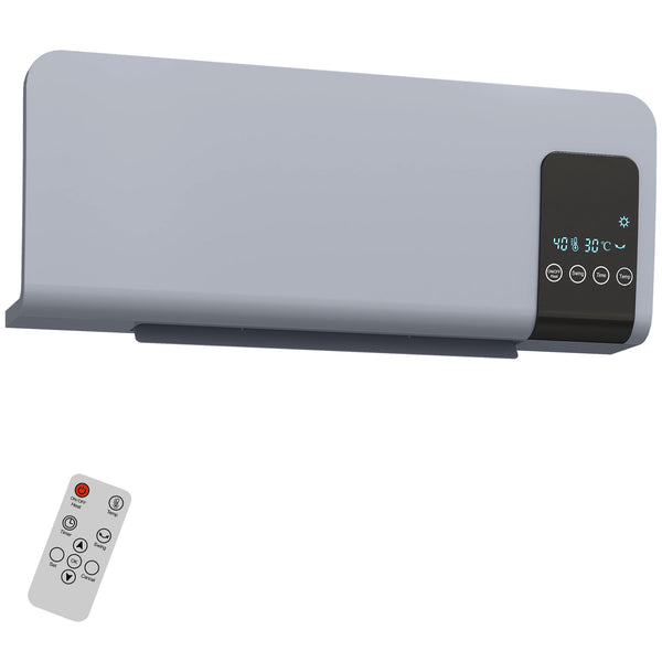 Termoventilatore da Parete Oscillante 54,5x12x21,5 cm 2 Modalità Timer 12h e Telecomando Grigio sconto