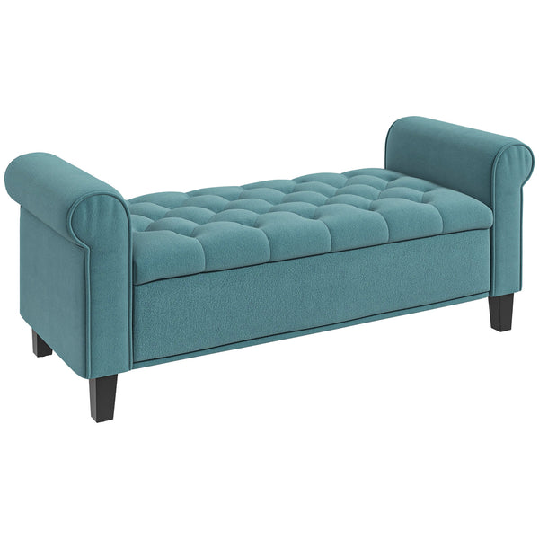 online Panca Vintage con Contenitore 126x48,5x57 cm Imbottita in Velluto Verde