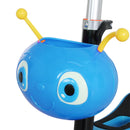 Monopattino per Bambini con 3 Ruote 5 in 1 Manubrio Regolabile Asta Telescopica Sella Schienale Rimovibile in Alluminio Blu      