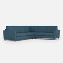 Divano Angolare 6 Posti 288x248x85 cm Yasel in Tessuto Avio