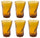 Set 6 Bicchieri Accartocciati 34 cl Ø8 cm in Vetro Pressato Kaleidos Ambra