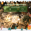Ghirlanda Natalizia Innevata 60 cm con 35 LED Timer e Pigne Decorative per Interno      