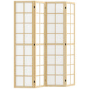 Paravento da Interno a 4 Pannelli Pieghevole 160x170 cm in Legno e Tessuto Colore Legno e Bianco      