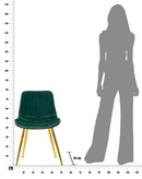 Set 2 Sedie Imbottite 51x59x79 cm in Poliestere Paris Verde e Oro