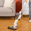 Aspirapolvere Lavapavimenti Senza Fili Wet & Dry Scopa Elettrica con 2 Serbatoi Bianco