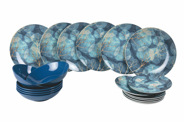 Servizio Piatti 18 Pezzi in Porcellana e Gres Villa d'Este Home Tivoli Blue Dream sconto