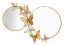 Specchio da Muro Double Farfalle Pink 81x3x52,5 cm in Ferro e Specchio e MDF Multicolor      