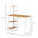Scrivania da Ufficio 104x50x128 cm in MDF e Metallo Colore Legno