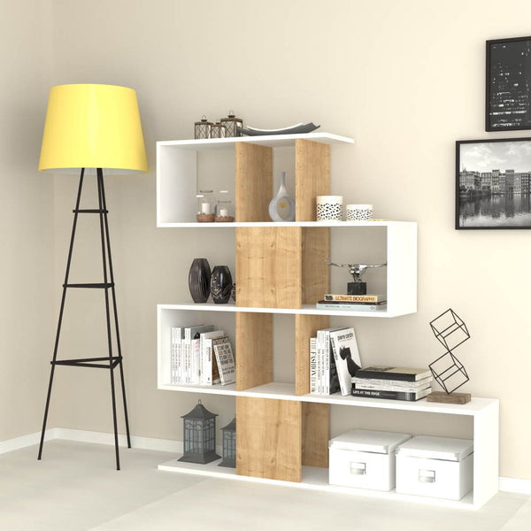 Libreria bifacciale Aktif 145x145x29 cm bianco rovere sconto