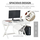 Scrivania con 2 Cassetti 106x55x75 cm in MDF Bianco