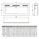Camino Elettrico da Incasso 54,4x165,1x14 cm Effetto Fiamma 1500W Avalon Nero