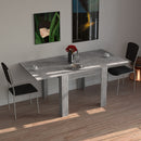 Tavolo da Pranzo Quadrato Allungabile a Libro 90-180x90x74 cm in Legno Effetto Cemento      
