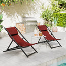 Set 2 Sedie Sdraio Pieghevoli in Alluminio 100x60x85 cm  Rex Rosso
