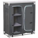 Mobile da Campeggio 3 Mensole 96x49,5x104 cm in Alluminio e Tessuto Oxford Grigio