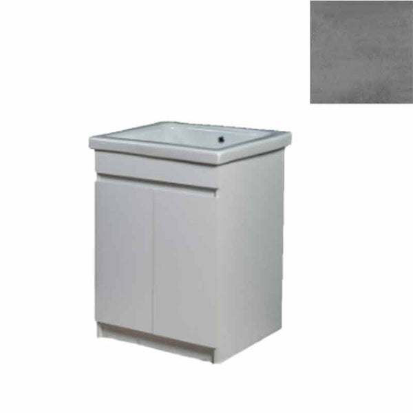 Mobile Lavatoio in Ceramica 2 Ante e Strofinatoio Integrato 60x60x86A cm Grigio Cemento online