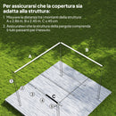 Telo Pergola per Esterni Anti UV 286x245 cm con 8 Fori di Drenaggio in Poliestere Bianco Crema      
