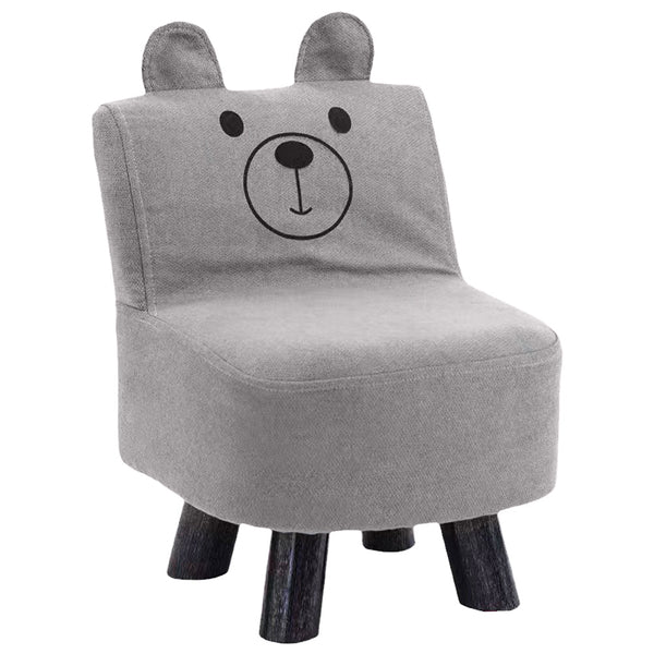 sconto Sedia Poltrona per Bambini 30x30x45 cm Design Orsetto Morbido Grigio