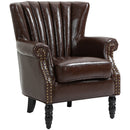 Poltrona Imbottita Vintage 73x76x89 cm in Similpelle Marrone