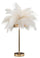 Lampada da Tavolo Palm Bianca Ø40x55 cm in Ferro e Plastica Oro e Bianco