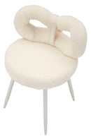 Sedia Mini Ilary Bianca Ø40x67 cm in MDF e Spugna e Ferro e Poliestere Bianco      