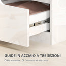 Comodino con Cassetti 40x40x48 cm in Legno Bianco Lucido  