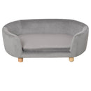 Cuccia Divano per Cani e Gatti Taglia Piccola 86x55x33 cm Grigio Chiaro 