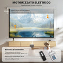 Telo per Proiettore 120 Pollici con Telecomando 293x8x193 cm in PVC e Metallo Bianco      